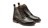 BARKER Pennine Boots - Mens Derby Brogue - Dark Ebano Calf - angled pair view