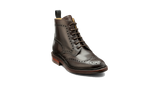 BARKER Pennine Boots - Mens Derby Brogue - Dark Ebano Calf - front view