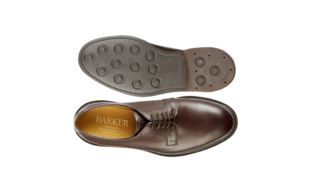 BARKER Penrith Shoes - Mens Derby - Dark Ebano Calf - sole view