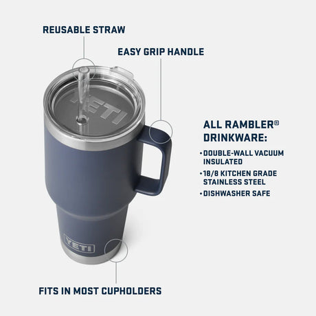 YETI Rambler 35 OZ (994ml) Straw Mug With Straw Lid - Firefly Yellow