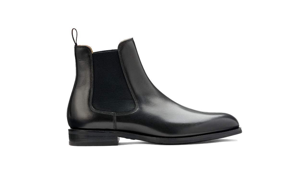 BARKER Wantage Boots - Mens Chelsea - Black Calf - side view