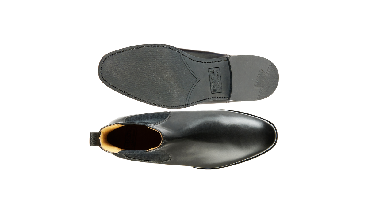BARKER Wantage Boots - Mens Chelsea - Black Calf - sole view