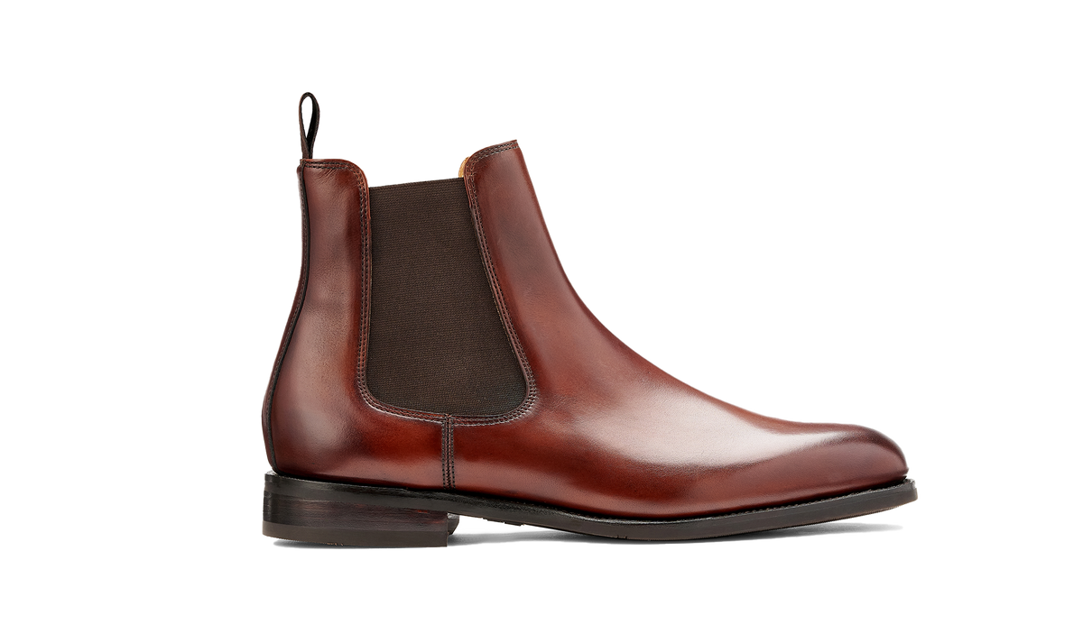 BARKER Wantage Boots - Mens Chelsea - Walnut Calf - side view