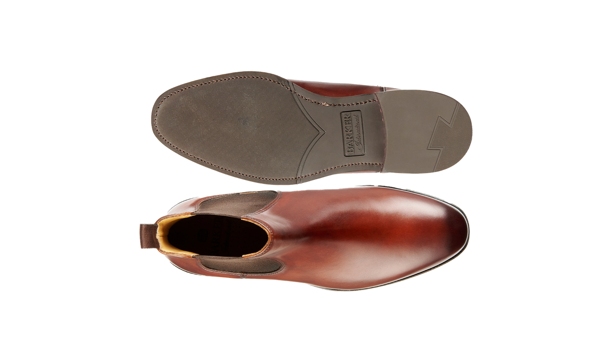 BARKER Wantage Boots - Mens Chelsea - Walnut Calf - sole view