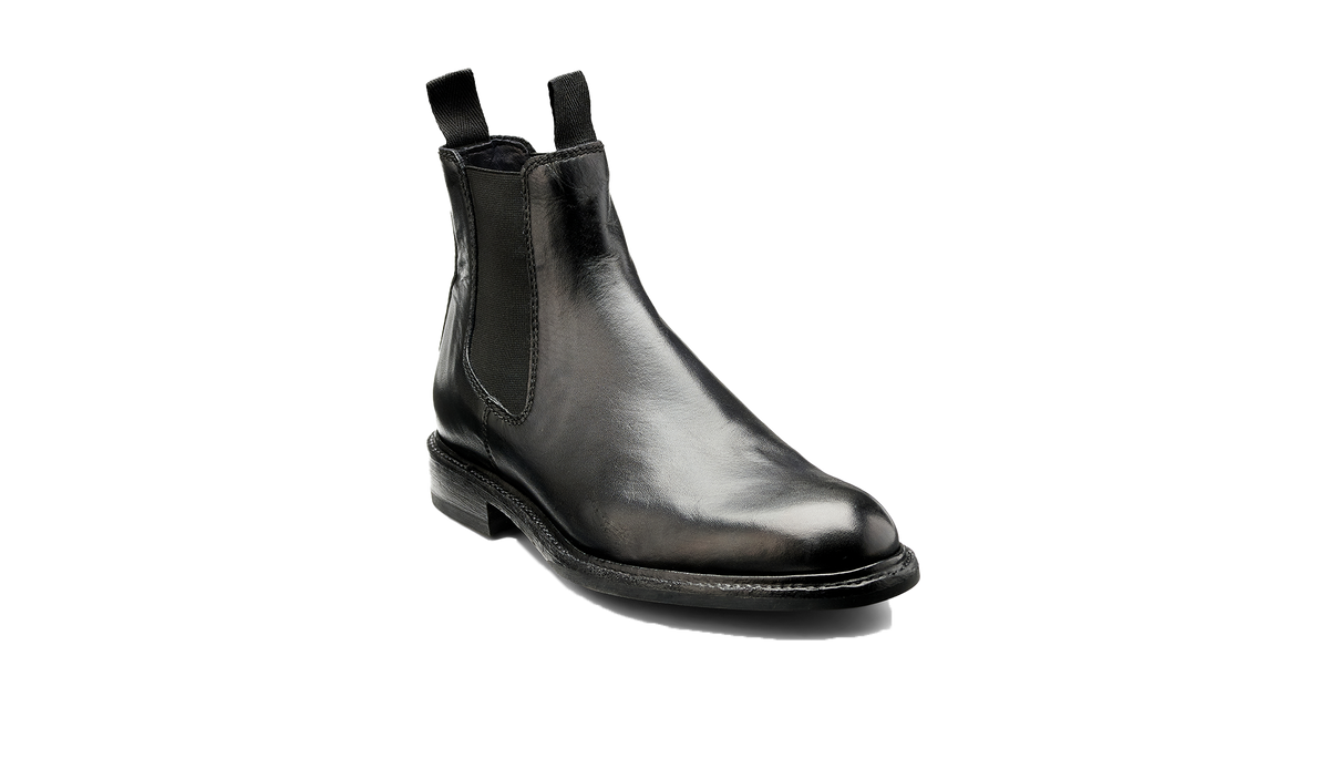BARKER Wick Boots - Mens Chelsea - Black Dip Dyed - front view