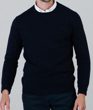 Load image into Gallery viewer, 50% OFF - WILLIAM LOCKIE Crew Neck - Mens Gordon 1 Ply Geelong - NAVY - Size: 44&quot;

