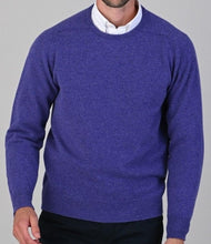 Load image into Gallery viewer, 50% OFF - WILLIAM LOCKIE Crew Neck - Mens Leven Lambswool - Heliotrope Purple - Size: 42&quot;
