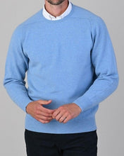 Load image into Gallery viewer, 50% OFF - WILLIAM LOCKIE Crew Neck - Mens Leven Lambswool - Horizon Blue - Size: 42&quot;
