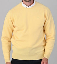 Load image into Gallery viewer, 50% OFF - WILLIAM LOCKIE Crew Neck - Mens Leven Lambswool - Primrose Yellow - Size: 50&quot;
