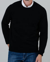 Load image into Gallery viewer, 50% OFF - WILLIAM LOCKIE Crew Neck - Mens Melrose 2 Ply Cashmere - Black - Size: 50&quot;
