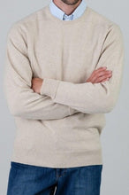 Load image into Gallery viewer, 50% OFF - WILLIAM LOCKIE Crew Neck - Mens Melrose 2 Ply Cashmere - Linen - Size: 42&quot;
