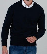 Load image into Gallery viewer, 50% OFF - WILLIAM LOCKIE Crew Neck - Mens Melrose 2 Ply Cashmere - Dark Navy - Size: 44&quot;
