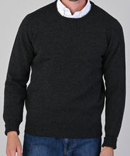 Load image into Gallery viewer, 50% OFF - WILLIAM LOCKIE Crew Neck - Mens Rob 2 Ply Lambswool - CHARCOAL - Size: 44&quot;
