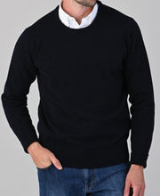 Load image into Gallery viewer, 50% OFF - WILLIAM LOCKIE Crew Neck - Mens Rob 2 Ply Lambswool - Navy - Size: 42&quot;
