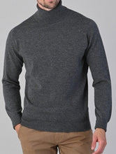 Load image into Gallery viewer, 50% OFF - WILLIAM LOCKIE Roll Collar - Mens Oxton 1 Ply Cashmere - Derby Grey - Chest 42&quot;

