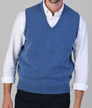 Load image into Gallery viewer, 50% OFF - WILLIAM LOCKIE Slipover - Mens Leven 2 Ply Lambswool - Clyde Blue - Size: 46&quot;
