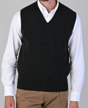 Load image into Gallery viewer, 50% OFF - WILLIAM LOCKIE Slipover - Mens Oxton 1 Ply Cashmere - Charcoal - Size: 48&quot;
