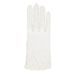 Women's cotton crochet gloves in ecru - single glove