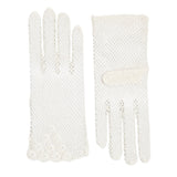 Women's cotton crochet gloves in ecru