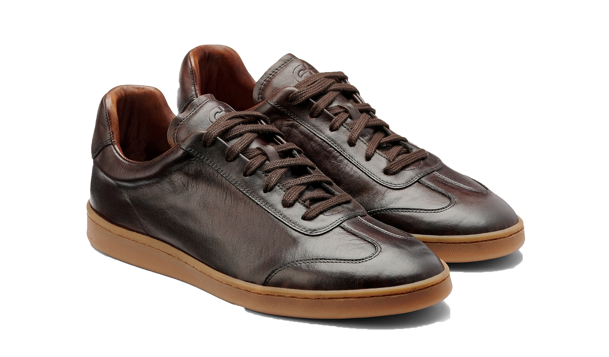 BARKER Wyatt Sneakers - Mens - Chestnut Dip Dyed - angled pair view