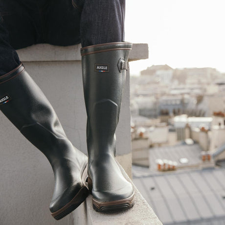 AIGLE Parcours 2 Vario Wellingtons Boots - Adjustable Fit - Bronze Green