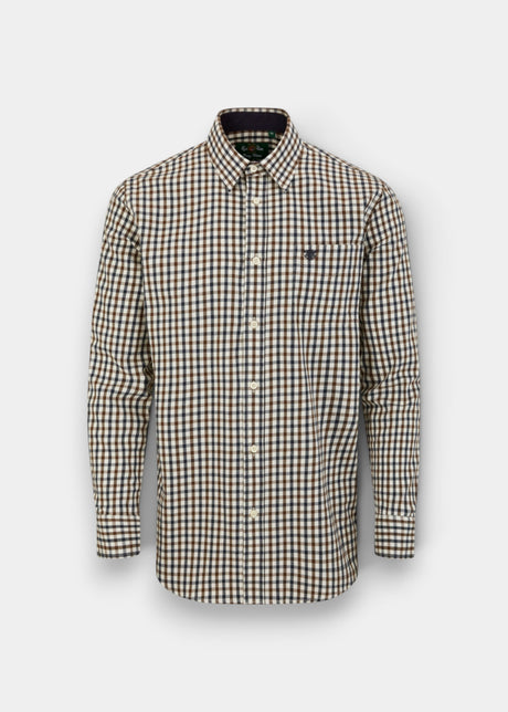 ALAN PAINE Aylesbury Mens Country Check Shirt - Blue & Brown