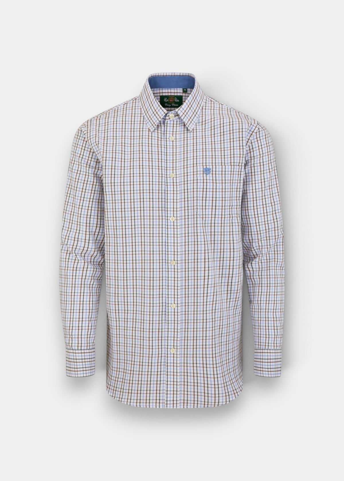 ALAN PAINE Aylesbury Mens Country Check Shirt - Green & Brown