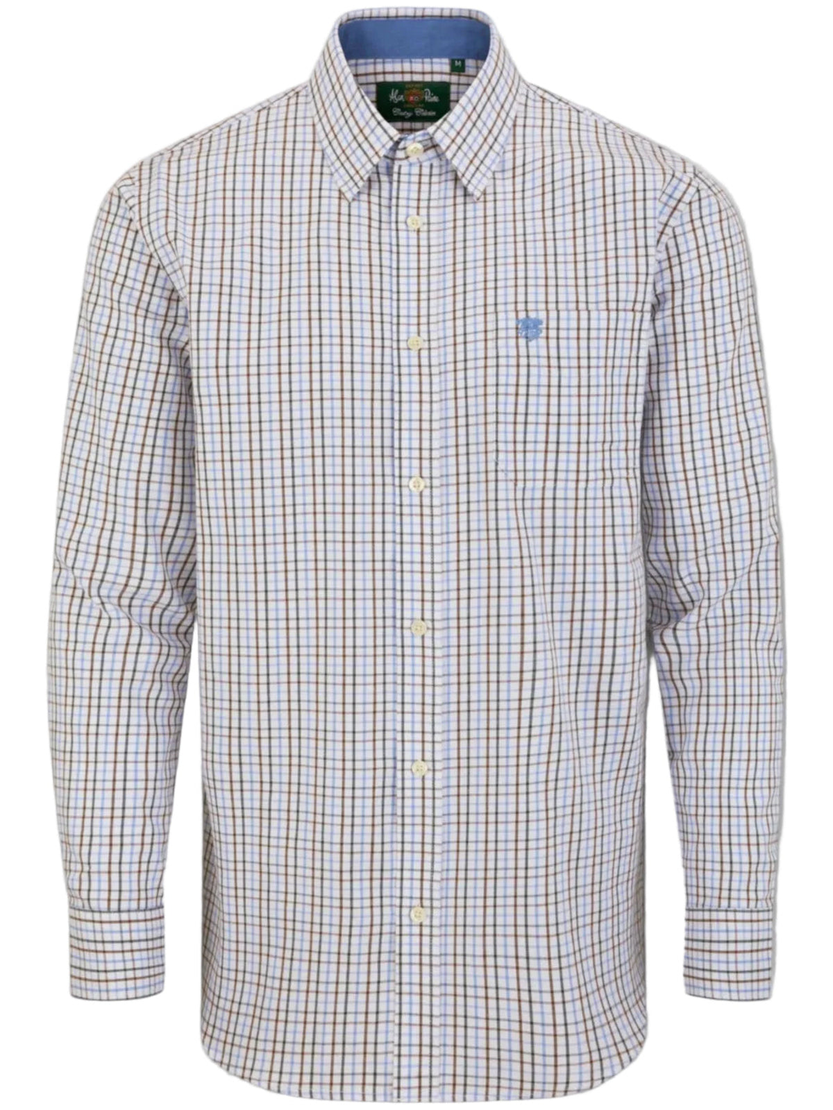 ALAN PAINE Aylesbury Mens Country Check Shirt - Green & Brown