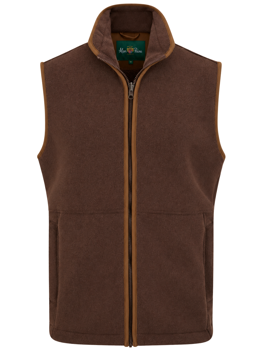 ALAN PAINE Aylsham Kids Fleece Gilet - Bark