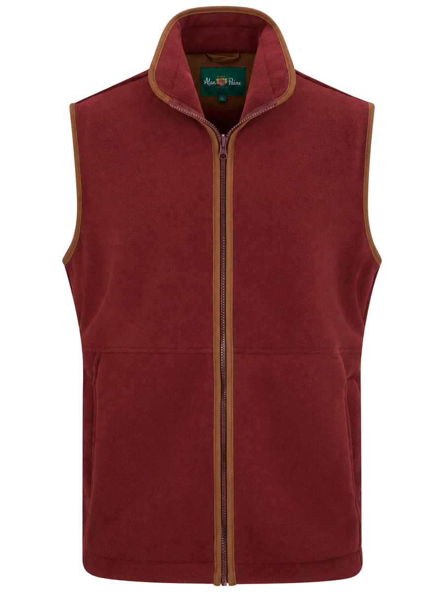 ALAN PAINE Aylsham Kids Fleece Gilet - Bordeaux