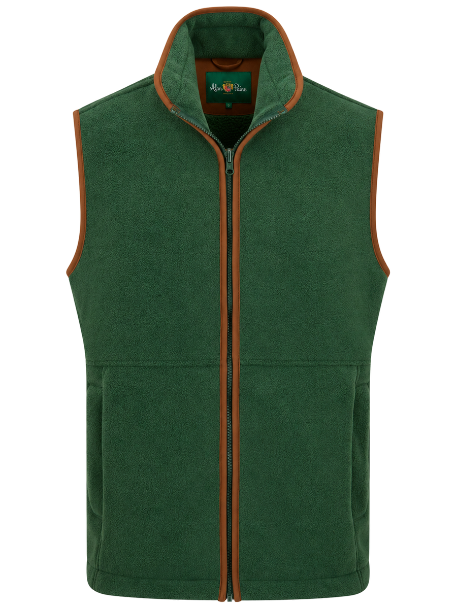 ALAN PAINE Aylsham Kids Fleece Gilet - Evergreen