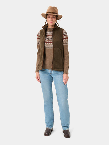 ALAN PAINE Aylsham Ladies Fleece Gilet - Pecan