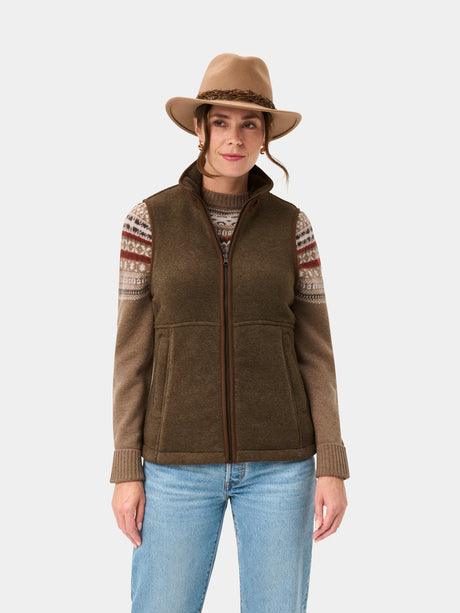 ALAN PAINE Aylsham Ladies Fleece Gilet - Pecan