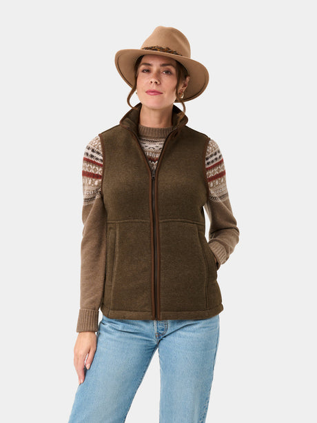 ALAN PAINE Aylsham Ladies Fleece Gilet - Pecan