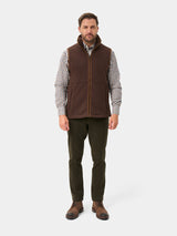 ALAN PAINE Aylsham Mens Fleece Gilet - Bark