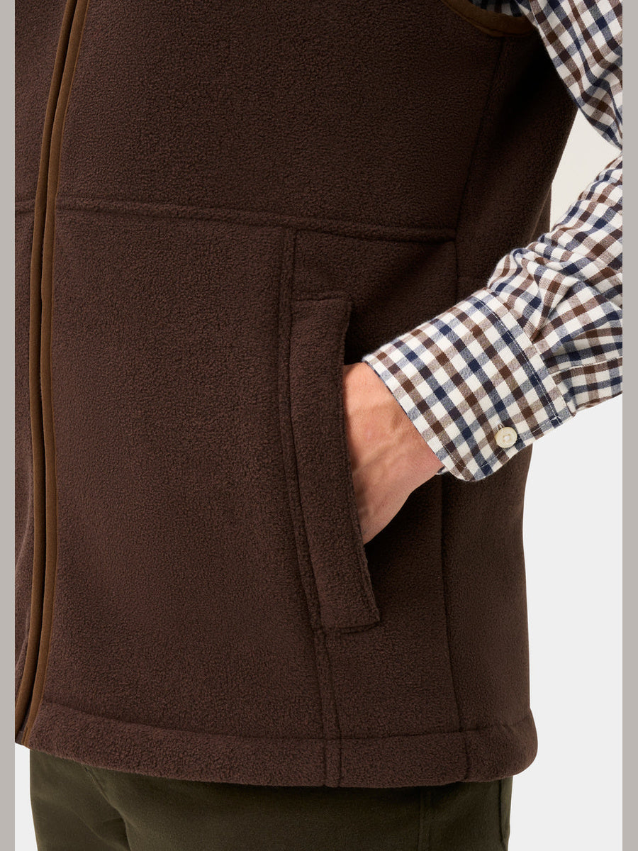 ALAN PAINE Aylsham Mens Fleece Gilet - Bark