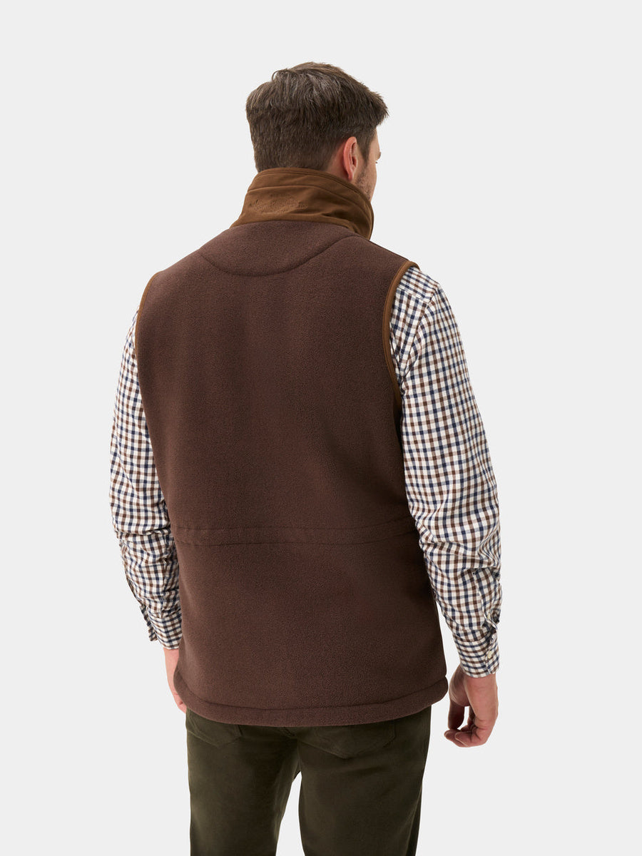 ALAN PAINE Aylsham Mens Fleece Gilet - Bark