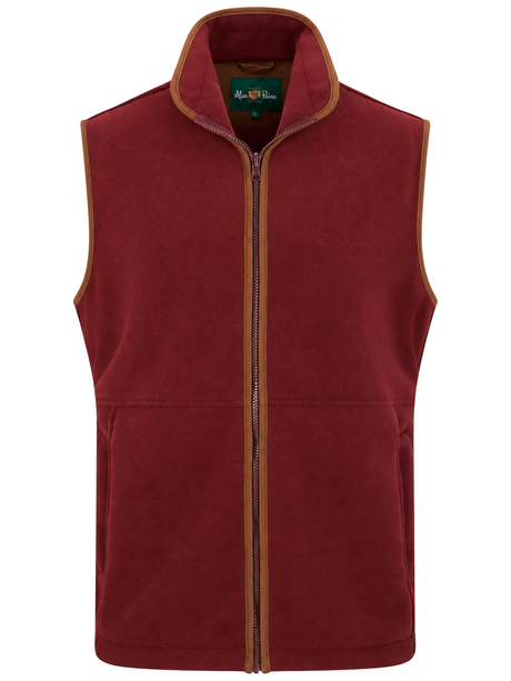 ALAN PAINE Aylsham Mens Fleece Gilet - Bordeaux