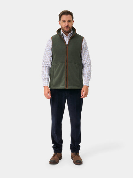ALAN PAINE Aylsham Mens Fleece Gilet - Cedar Green
