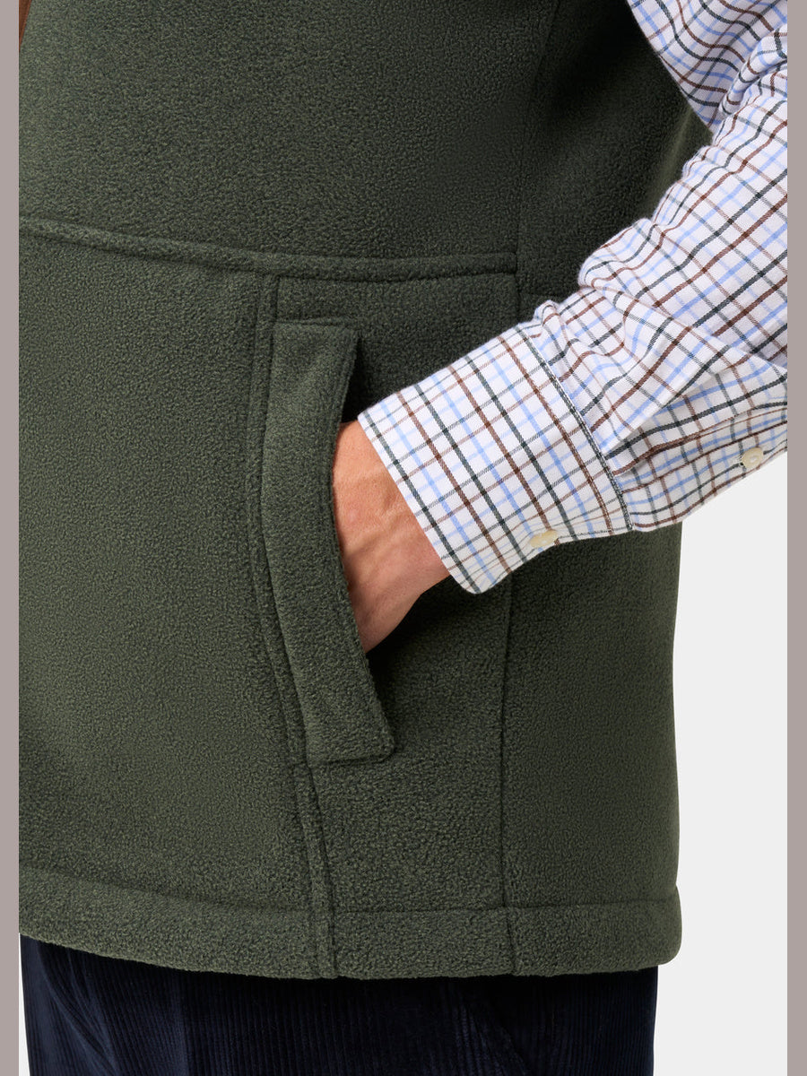 ALAN PAINE Aylsham Mens Fleece Gilet - Cedar Green