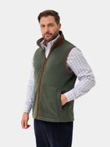 ALAN PAINE Aylsham Mens Fleece Gilet - Cedar Green