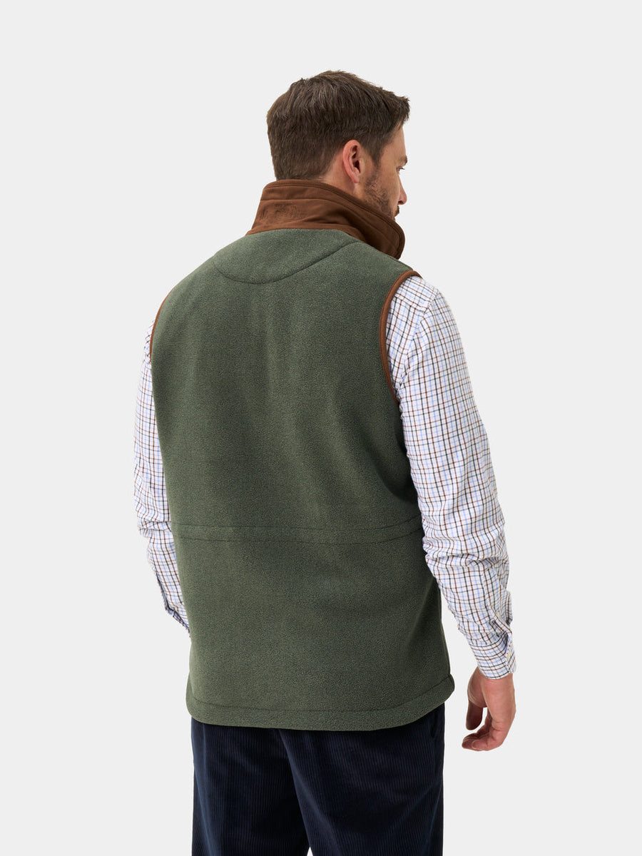 ALAN PAINE Aylsham Mens Fleece Gilet - Cedar Green