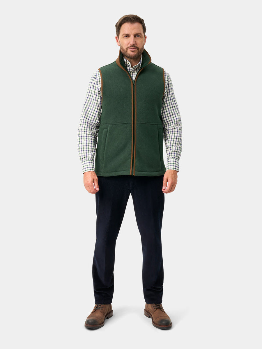 ALAN PAINE Aylsham Mens Fleece Gilet - Evergreen