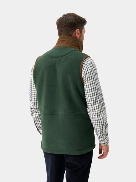 ALAN PAINE Aylsham Mens Fleece Gilet - Evergreen