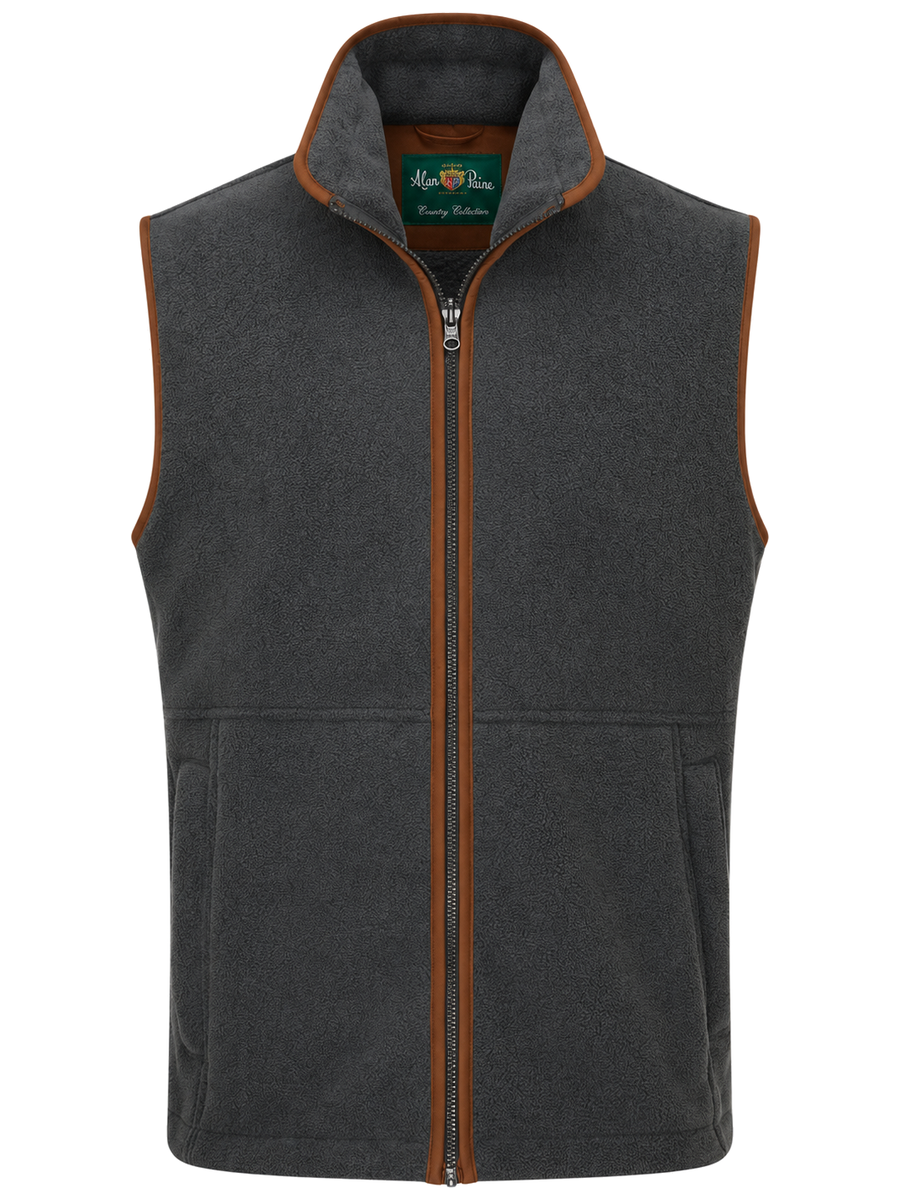 ALAN PAINE Aylsham Mens Fleece Gilet - Gunmetal