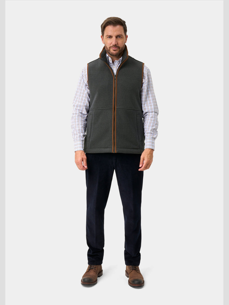 ALAN PAINE Aylsham Mens Fleece Gilet - Gunmetal