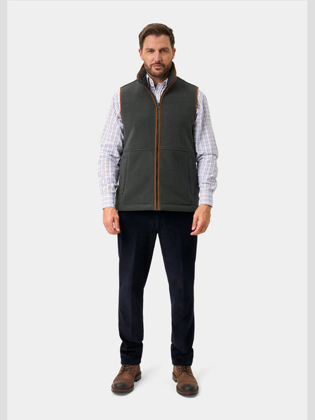 ALAN PAINE Aylsham Mens Fleece Gilet - Gunmetal