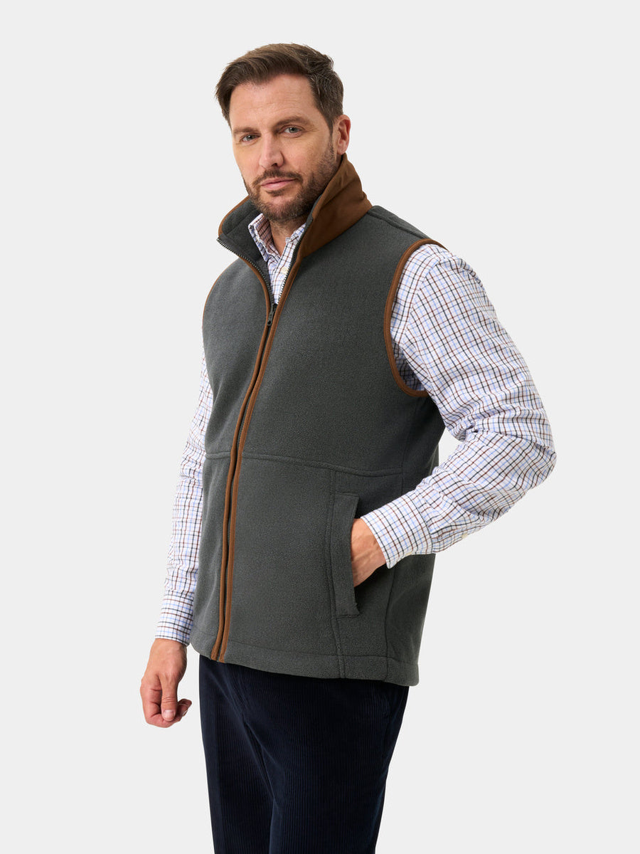ALAN PAINE Aylsham Mens Fleece Gilet - Gunmetal
