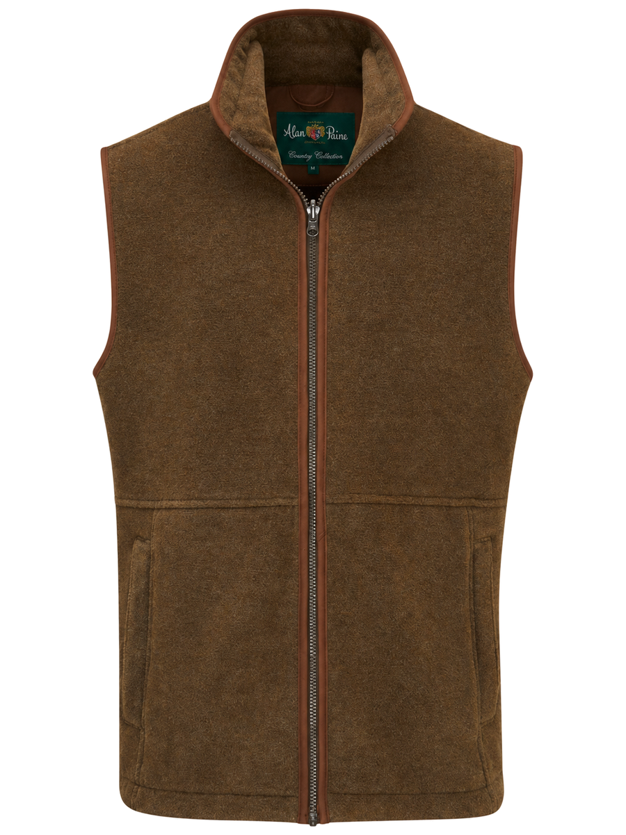 ALAN PAINE Aylsham Mens Fleece Gilet - Pecan