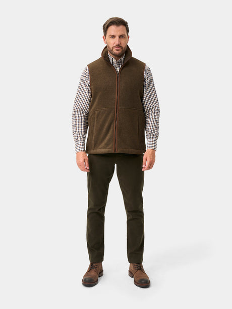 ALAN PAINE Aylsham Mens Fleece Gilet - Pecan